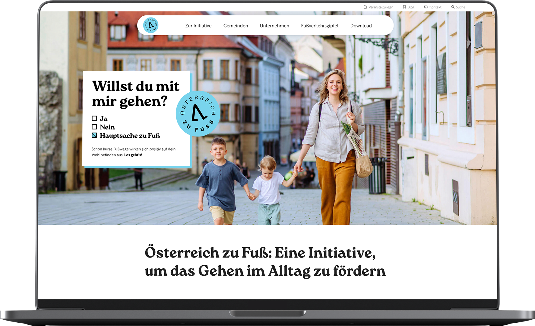 Fussverkehr Laptop Mockup