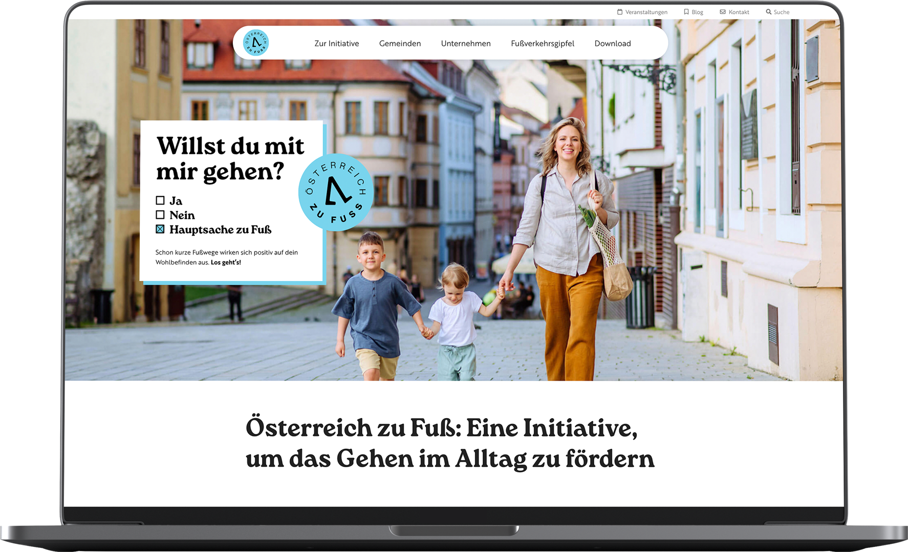 Fussverkehr Laptop Mockup